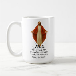 Caneca De Café Jesus em Vermelho e Branco