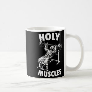 Caneca De Café Jesus engraçado músculos sagrados supino academia