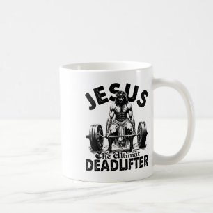 Caneca De Café Jesus Engraçado O Levantador de Peso Defunto Defin