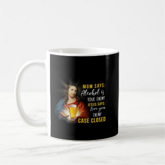 Caneca De Café Jesus Engraçado Resolvendo Problema Com O Álcool C