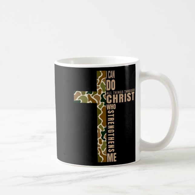 Caneca De Café Jesus Eu Posso Fazer Todas as Coisas Através de Cr (Direita)