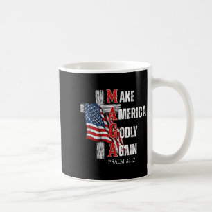 Caneca De Café Jesus Faça a América Piedosa Novamente Patriota Am