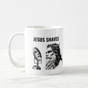Caneca De Café Jesus Faz a Barba - Meme Engraçado de Jesus