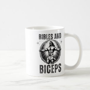 Caneca De Café Jesus Fisiculturismo Bíblias e Bíceps Engraçado