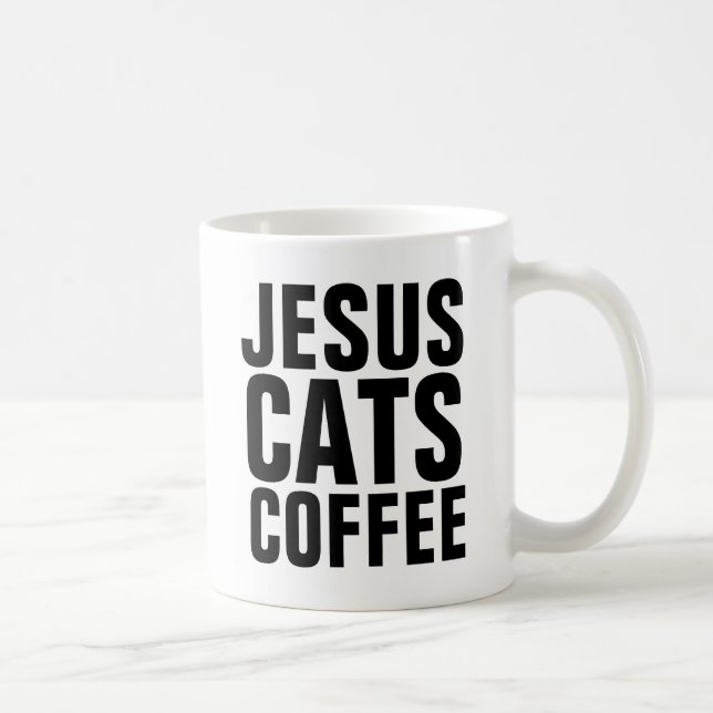 CANECA DE CAFÉ JESUS GATOS CAFÉ CHRISTIAN CAFFEE MUGS (Direita)