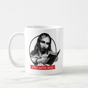 Caneca De Café Jesus Lê Livros Banidos
