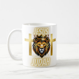 Caneca De Café Jesus Leão na Impressão Dourada de Judah Mug