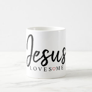 Caneca De Café Jesus me ama com coração vermelho 