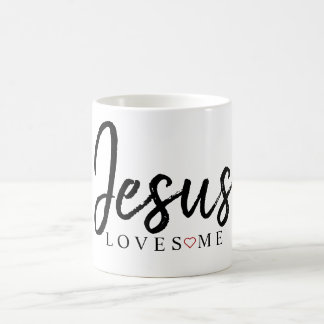Caneca De Café Jesus me ama com coração vermelho|