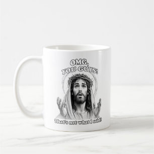 Caneca De Café Jesus Meme OMG Engraçado Não foi isso que eu disse