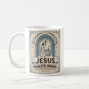 Caneca De Café Jesus Monástico Minimalista Jesus Monástico Minima