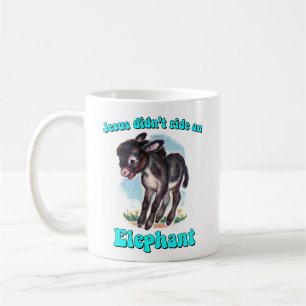 Caneca De Café Jesus não montou um elefante