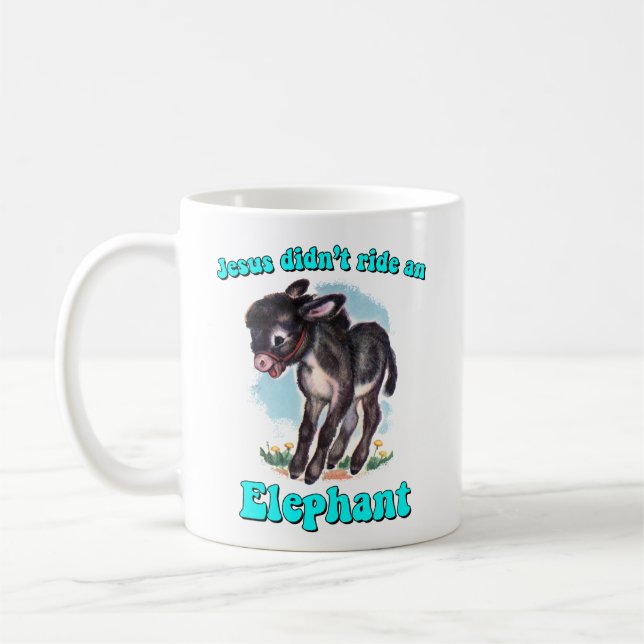 Caneca De Café Jesus não montou um elefante (Esquerda)