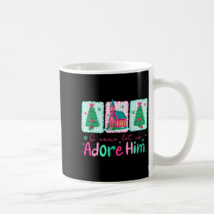 Caneca De Café Jesus Natal Árvore de Natal Préppy Oh Venha Que Nó