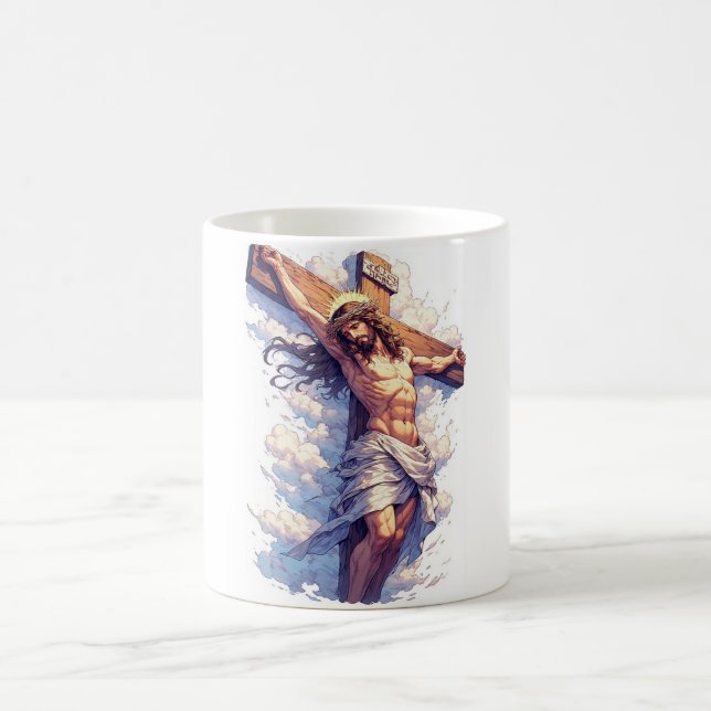 Caneca De Café Jesus on the Cross Christian Coffee Mug (Centro)