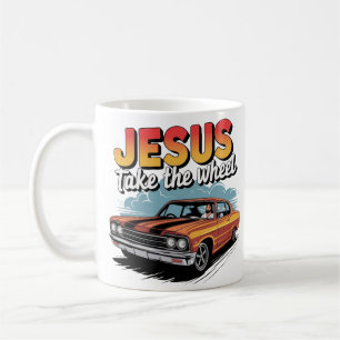 Caneca De Café Jesus Pega a Roda Vintage Muscle Car