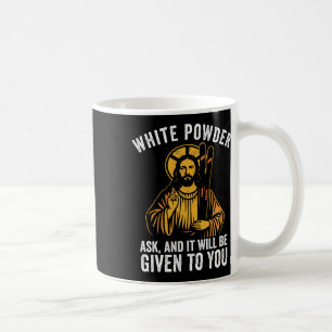 Caneca De Café Jesus Pó Branco Esquiando Esqui de Neve Divertido