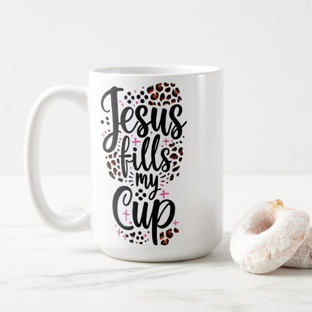 Caneca De Café Jesus Preenche a minha taça (Com Donut)