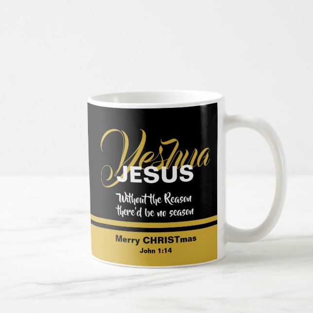 Caneca De Café JESUS RAZÃO SEASON Escritura Cristã de Natal (Direita)