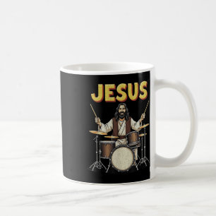 Caneca De Café Jesus Rocks Música Encantada Christian Drummer Des