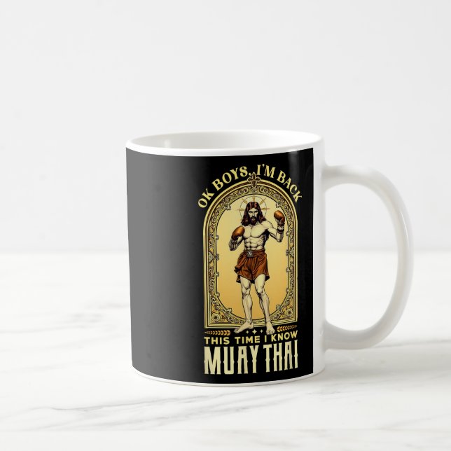 Caneca De Café Jesus Sabe Muay Thai Boxe Kickboxing Mma (Direita)