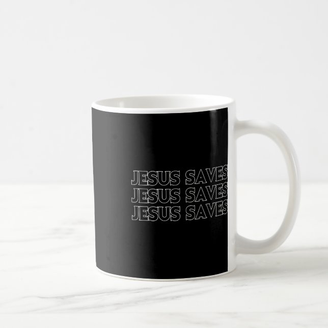 Caneca De Café Jesus salva a Bíblia de fé da cruz cristã (Direita)