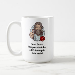 Caneca De Café Jesus Salva D&D!