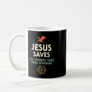 Caneca De Café Jesus Salva DM Dragon D20 Dice Gift RPG Role Playi