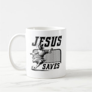 Caneca De Café Jesus Salva e Marca - Meme Engraçado de Jesus Fute