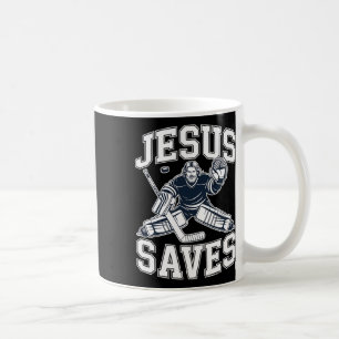 Caneca De Café Jesus Salva – Humor de Hóquei para Jogadores Crist
