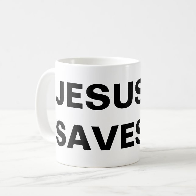 Caneca De Café "Jesus salva" inspiração (Frente Esquerda)