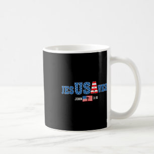 Caneca De Café Jesus Salva Jesusaves Usa John 3_16 American Flag