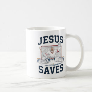 Caneca De Café Jesus salva time de hóquei Deus amantes de hóquei