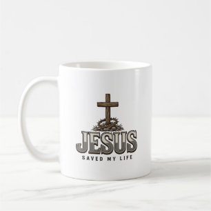 Caneca De Café Jesus Salvou Minha Vida Engraving Vintage Design C