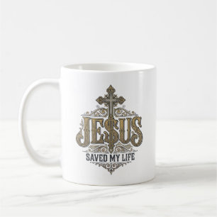 Caneca De Café Jesus Salvou Minha Vida Estampa Vintage Cristã Sh