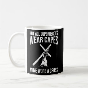 Caneca De Café Jesus Super Herói Homens Mulheres Jesus Cristo Cru