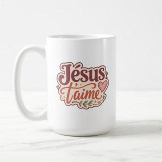 Caneca De Café Jésus T'aime Presente Francês Cristão Jesus Te Ama