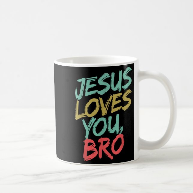 Caneca De Café Jesus Te Ama Bro Crianças Cristãs Engraçadas (Direita)