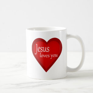 Caneca De Café Jesus Te Ama Cardíaco Afirmativo Mug