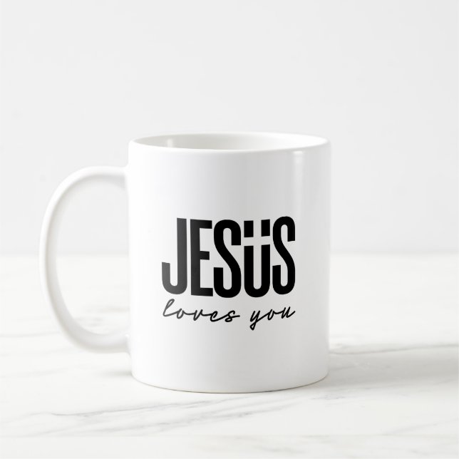 CANECA DE CAFÉ JESUS TE AMA | CRISTÃO (Esquerda)