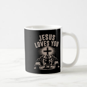 Caneca De Café Jesus Te Ama Engraçado, Gym Barbel