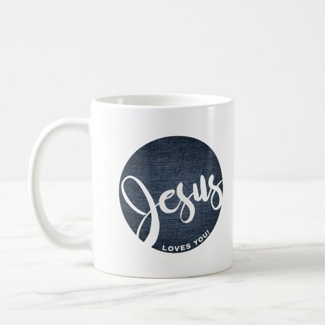 Caneca De Café Jesus Te Ama No Círculo De Negação (Esquerda)
