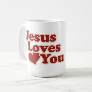 Caneca De Café Jesus te ama pelos cristãos
