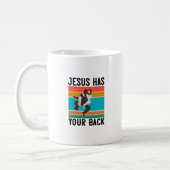 Caneca De Café Jesus tem as costas do brasileiro Jiu Jitsu, prese (Esquerda)