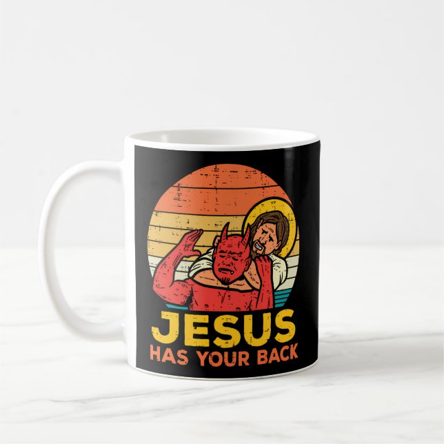 Caneca De Café Jesus Tem As Suas Costas Jiu Jitsu Christian (Esquerda)