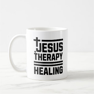 Caneca De Café Jesus + Terapia = Curar Saúde Mental Cristão