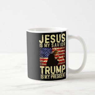 Caneca De Café Jesus Trump Tee - Jesus é meu Senhor Salvador me t