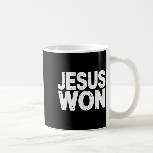 Caneca De Café Jesus Venceu Fé Cristã Religiosa  (Direita)