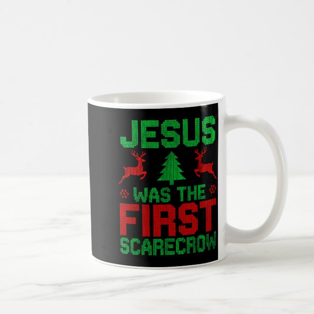 Caneca De Café Jesus Was The First-ecrow Reindeer Ugly Sweater Xm (Direita)