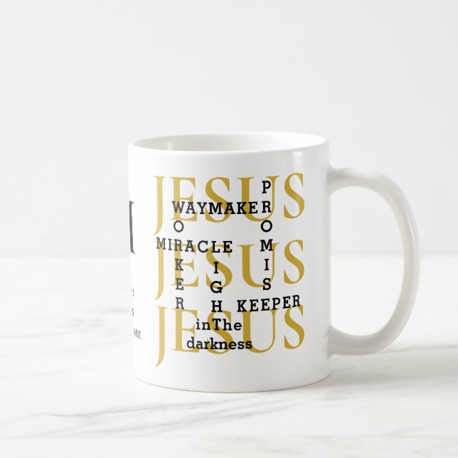 Caneca De Café Jesus Waymaker Monograma Christian (Direita)